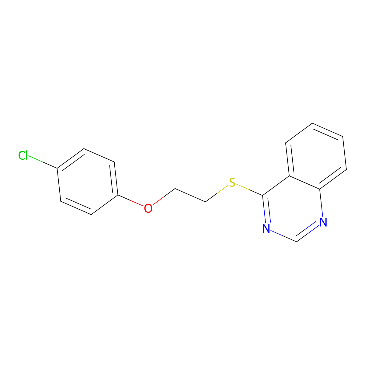 4-[2-(4-Chlorophenoxy)ethylsulfanyl]quinazoline molecular structure, CAS 347341-55-3