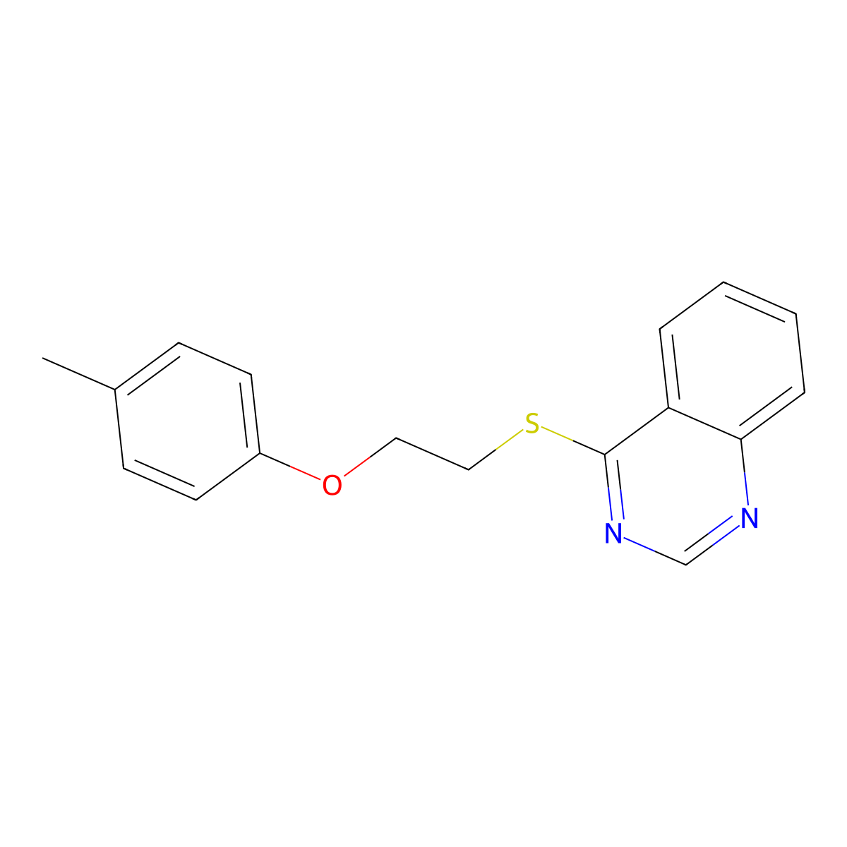 4-{[2-(4-Methylphenoxy)ethyl]sulfanyl}quinazoline molecular structure, CAS 347341-56-4