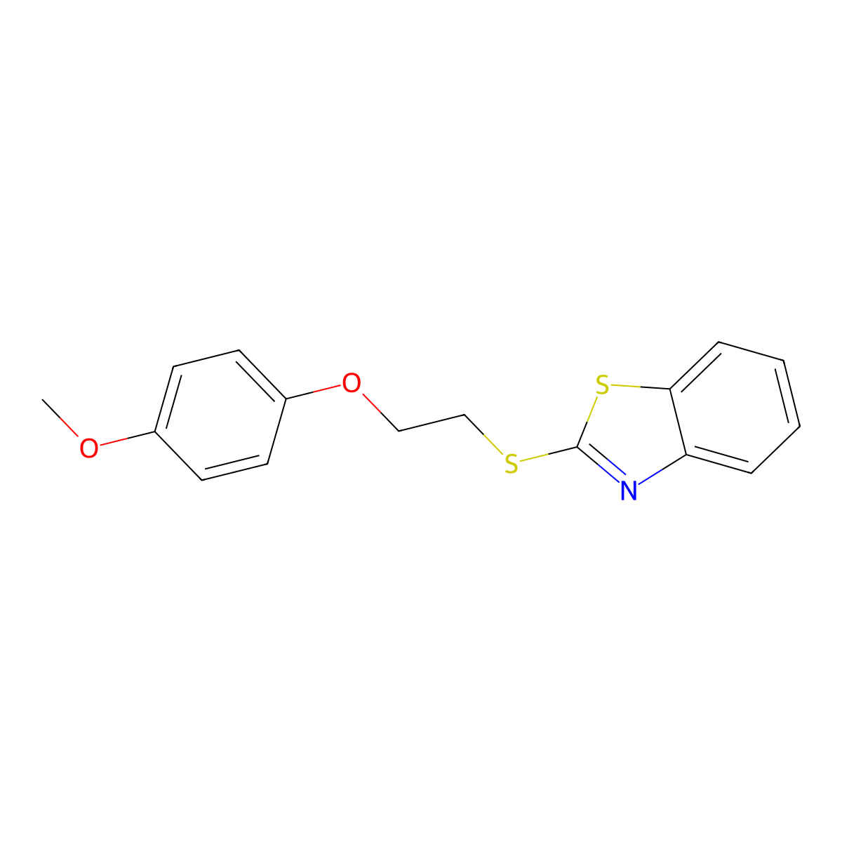 2-{[2-(4-Methoxyphenoxy)ethyl]sulfanyl}-1,3-benzothiazole molecular structure, CAS 347341-73-5