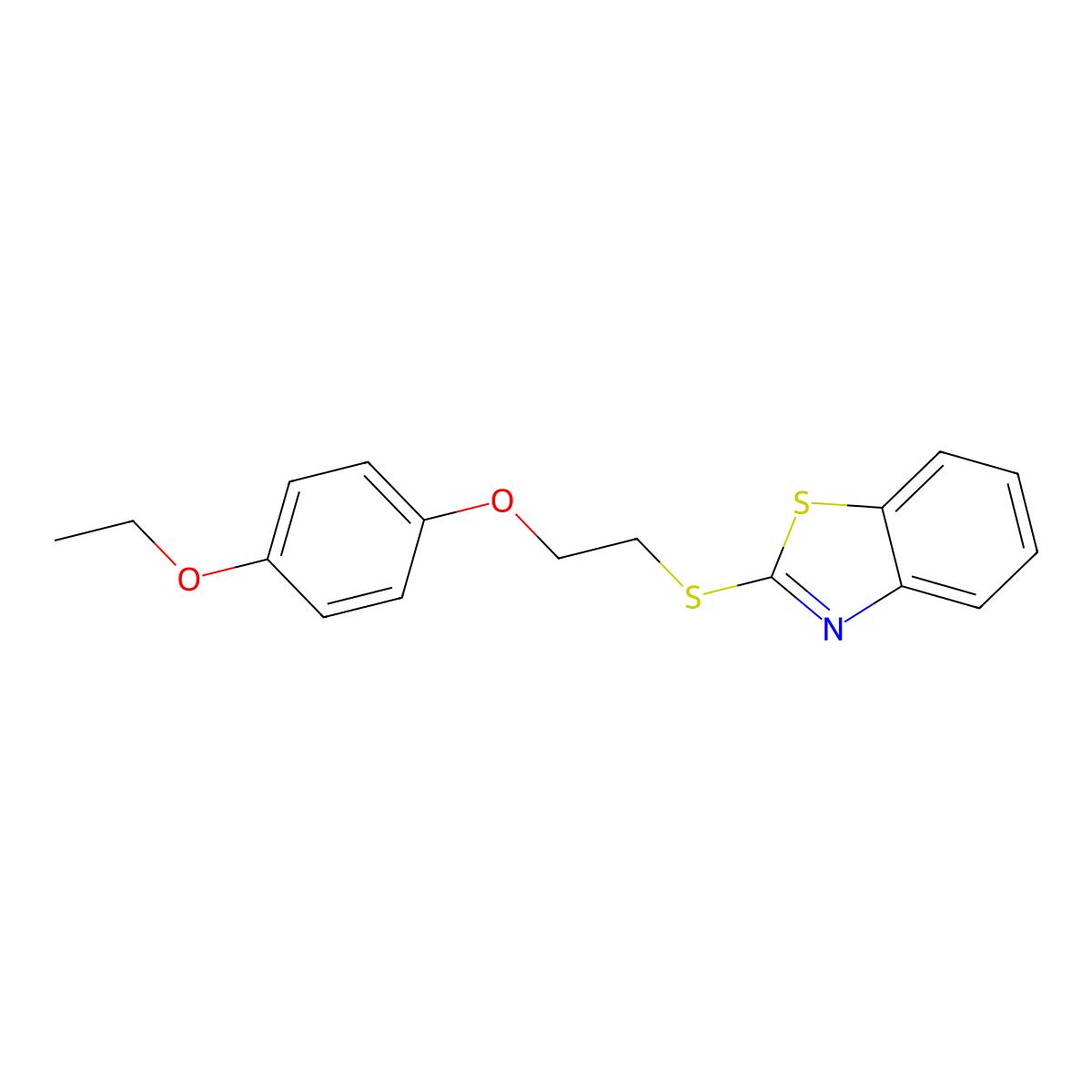 2-{[2-(4-Ethoxyphenoxy)ethyl]sulfanyl}-1,3-benzothiazole molecular structure, CAS 347341-74-6