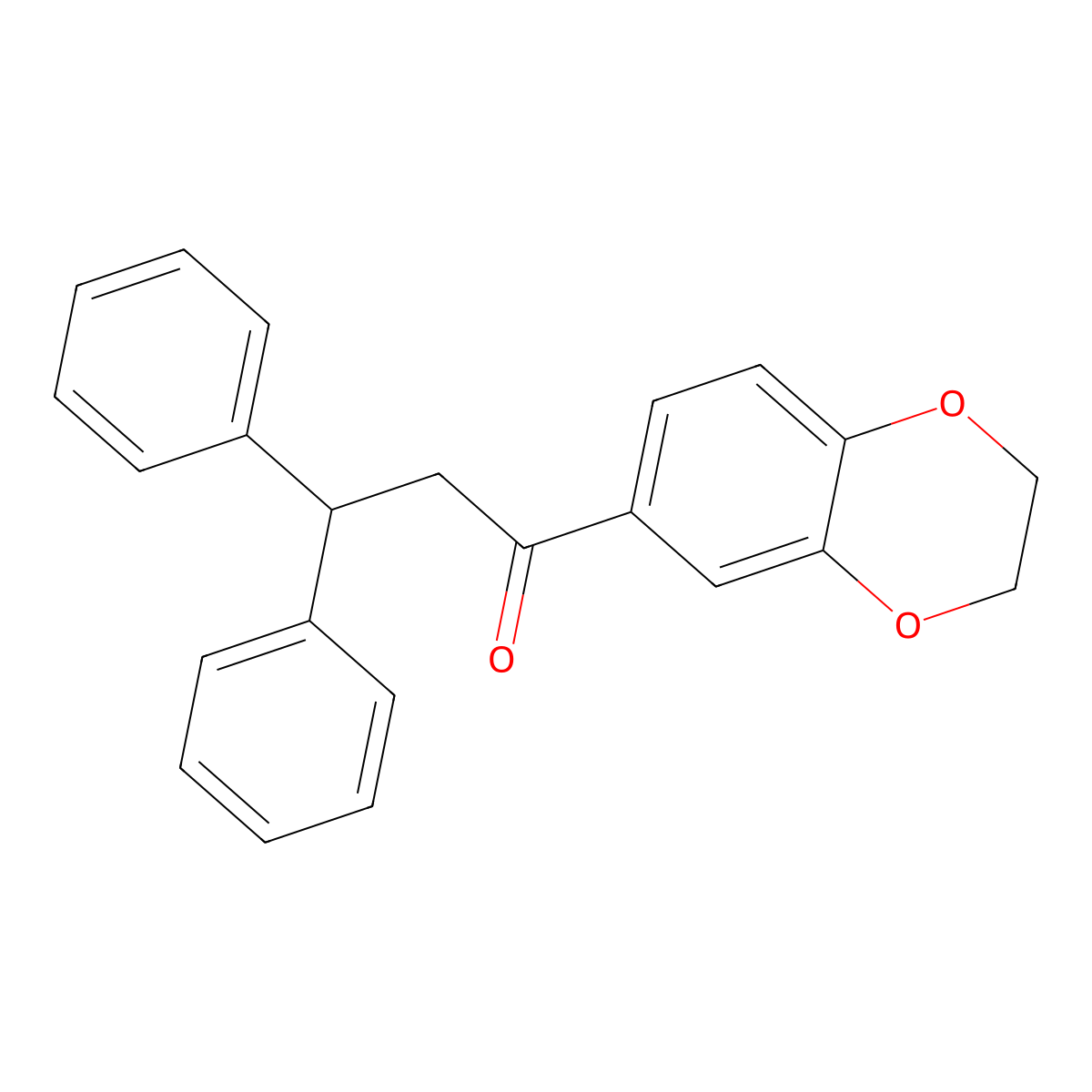 1-(2,3-Dihydro-1,4-benzodioxin-6-yl)-3,3-diphenylpropan-1-one molecular structure, CAS 347342-36-3