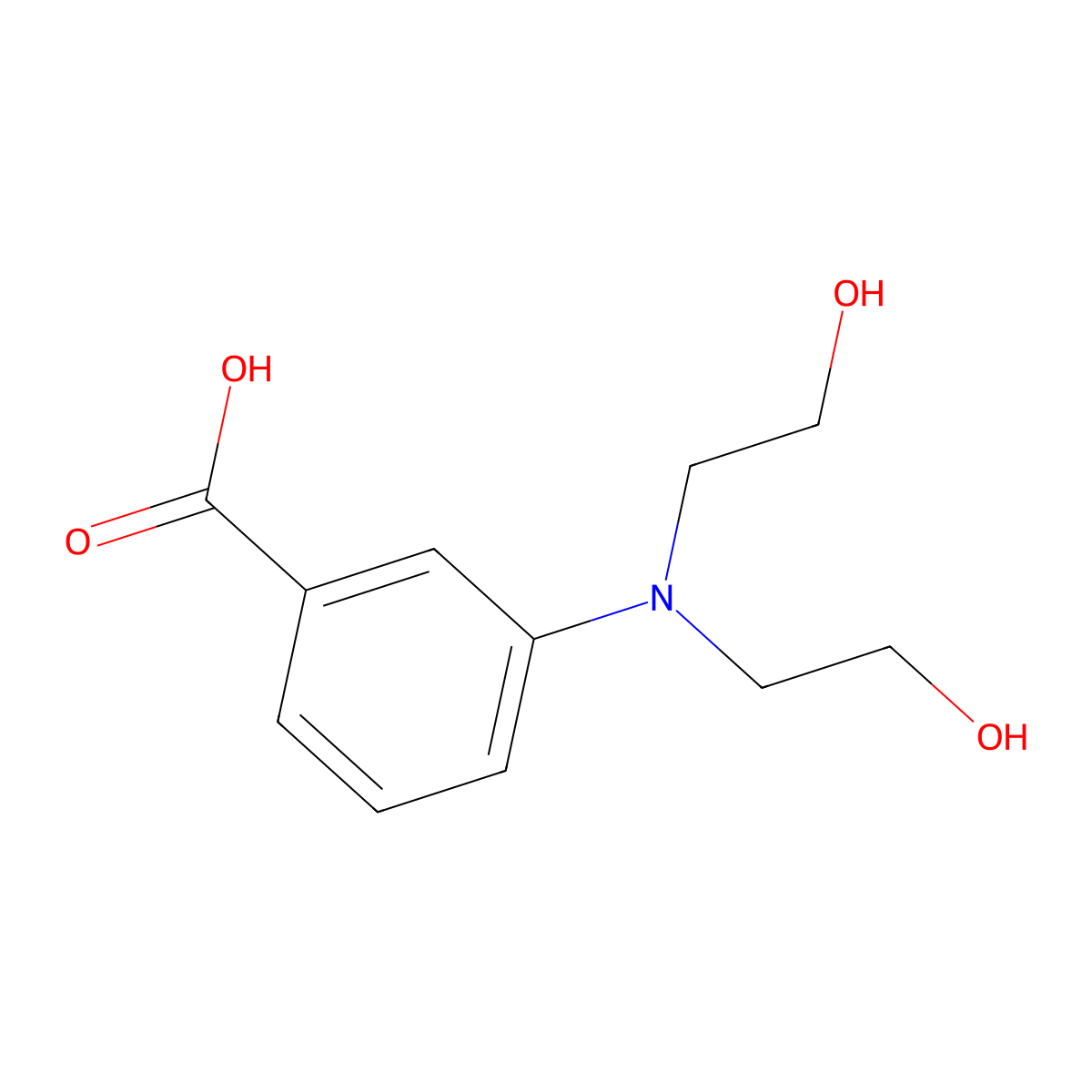 3-[Bis(2-hydroxyethyl)amino]benzoic acid molecular structure, CAS 347343-88-8