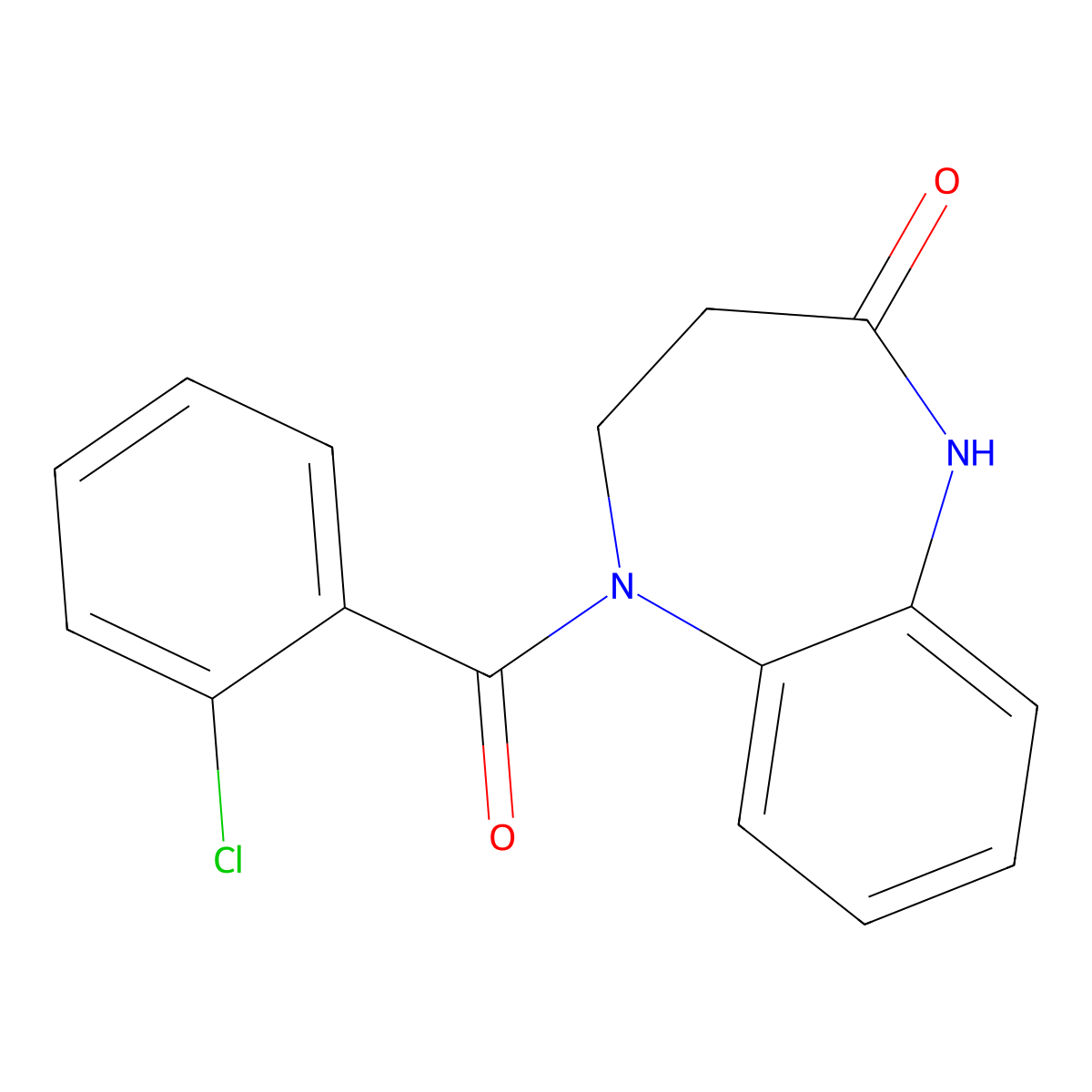 5-(2-chlorobenzoyl)-2,3,4,5-tetrahydro-1H-1,5-benzodiazepin-2-one molecular structure, CAS 347344-89-2