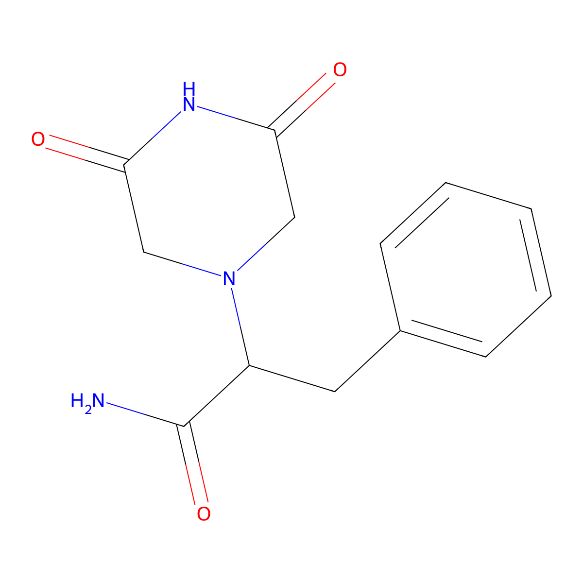 2-(3,5-Dioxopiperazin-1-yl)-3-phenylpropanamide molecular structure, CAS 347347-17-5