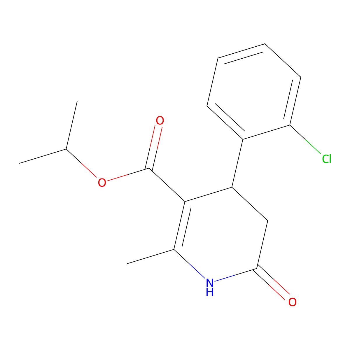 Isopropyl 4-(2-chlorophenyl)-2-methyl-6-oxo-1,4,5,6-tetrahydro-3-pyridinecarboxylate molecular structure, CAS 347350-66-7