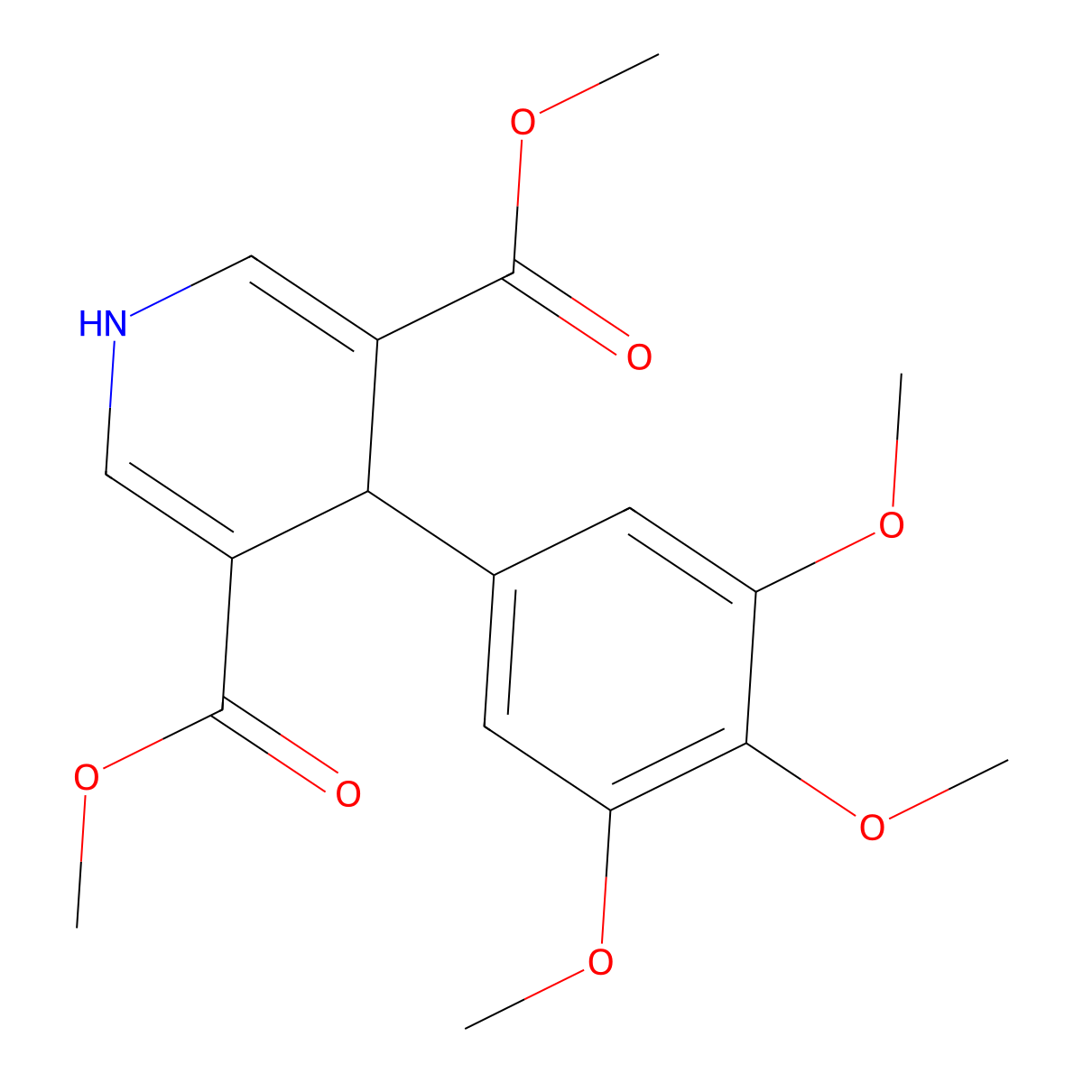 Dimethyl 4-(3,4,5-trimethoxyphenyl)-1,4-dihydropyridine-3,5-dicarboxylate molecular structure, CAS 347350-97-4