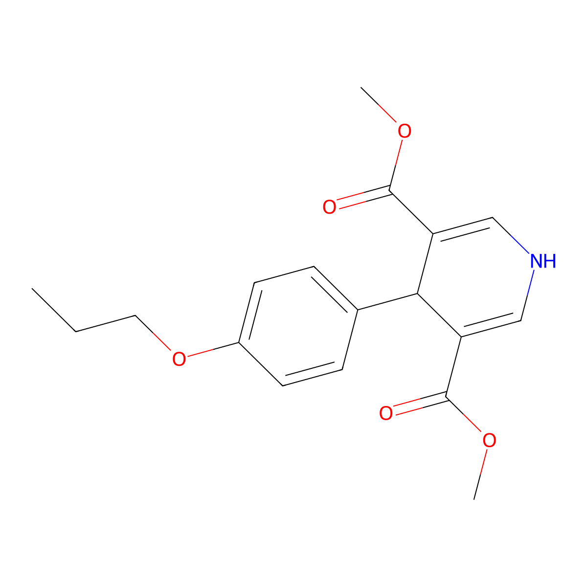 Dimethyl 4-(4-propoxyphenyl)-1,4-dihydropyridine-3,5-dicarboxylate molecular structure, CAS 347351-20-6