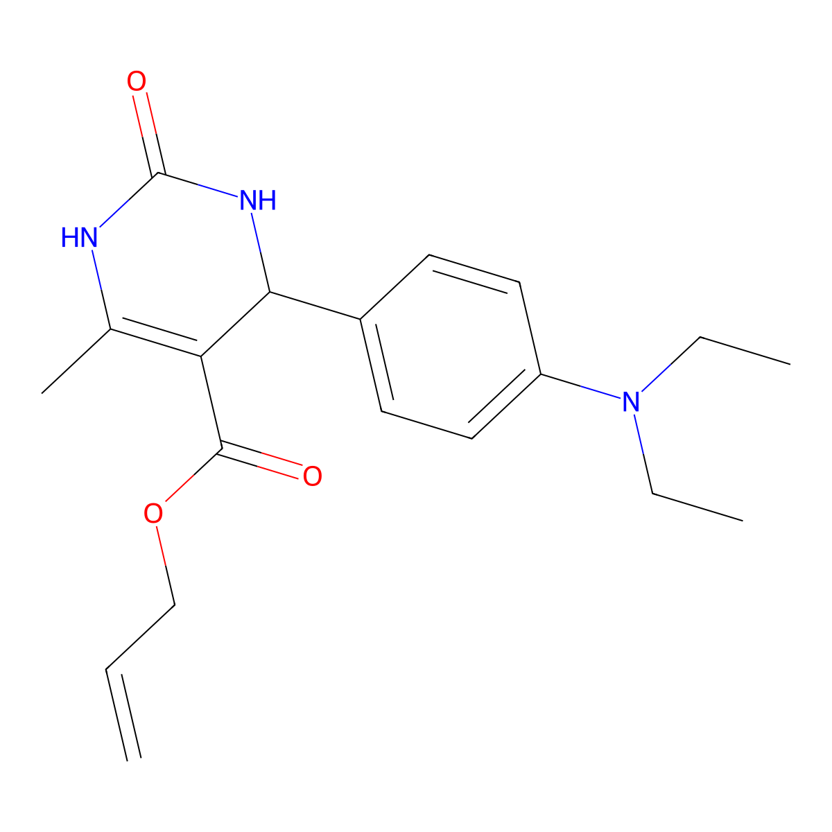 Prop-2-en-1-yl 4-[4-(diethylamino)phenyl]-6-methyl-2-oxo-1,2,3,4-tetrahydropyrimidine-5-carboxylate molecular structure, CAS 347351-35-3