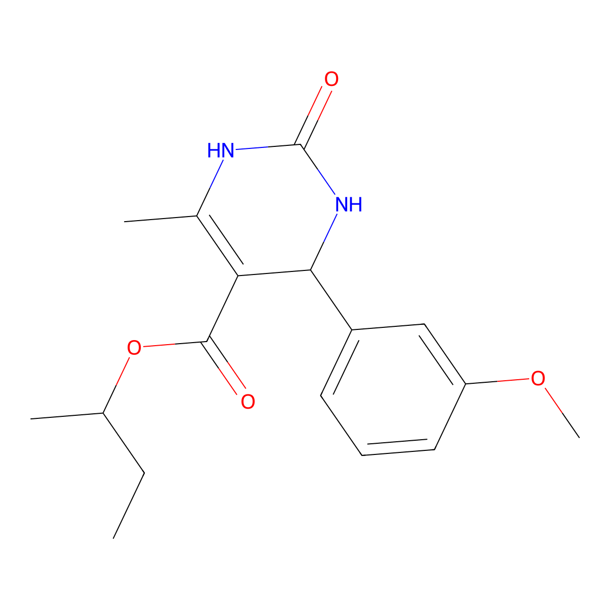 Butan-2-yl 4-(3-methoxyphenyl)-6-methyl-2-oxo-1,2,3,4-tetrahydropyrimidine-5-carboxylate molecular structure, CAS 347351-36-4