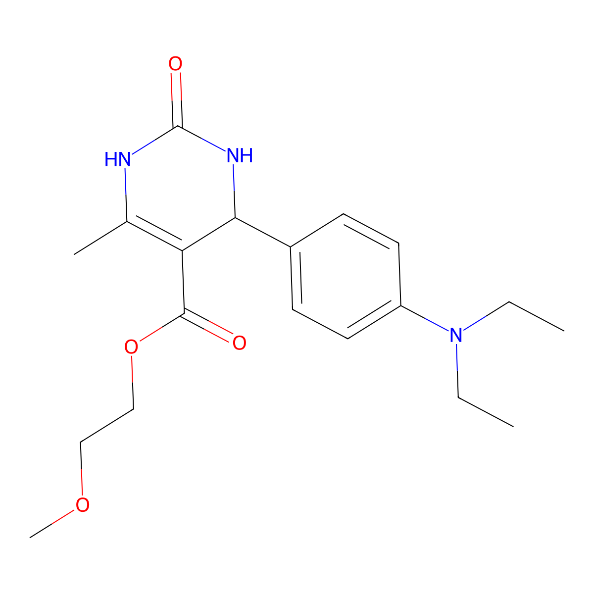 2-Methoxyethyl 4-[4-(diethylamino)phenyl]-6-methyl-2-oxo-1,2,3,4-tetrahydropyrimidine-5-carboxylate molecular structure, CAS 347351-37-5