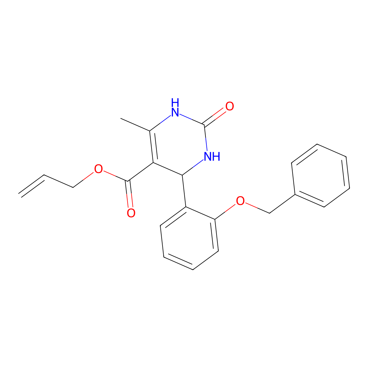 Prop-2-en-1-yl 4-[2-(benzyloxy)phenyl]-6-methyl-2-oxo-1,2,3,4-tetrahydropyrimidine-5-carboxylate molecular structure, CAS 347351-38-6