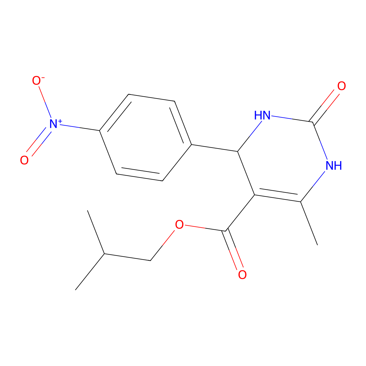 2-Methylpropyl 6-methyl-4-(4-nitrophenyl)-2-oxo-1,2,3,4-tetrahydropyrimidine-5-carboxylate molecular structure, CAS 347351-40-0