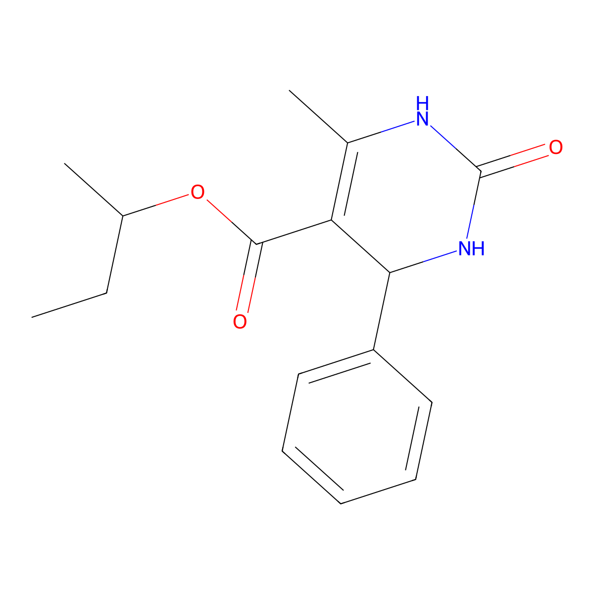Butan-2-yl 6-methyl-2-oxo-4-phenyl-1,2,3,4-tetrahydropyrimidine-5-carboxylate molecular structure, CAS 347351-42-2