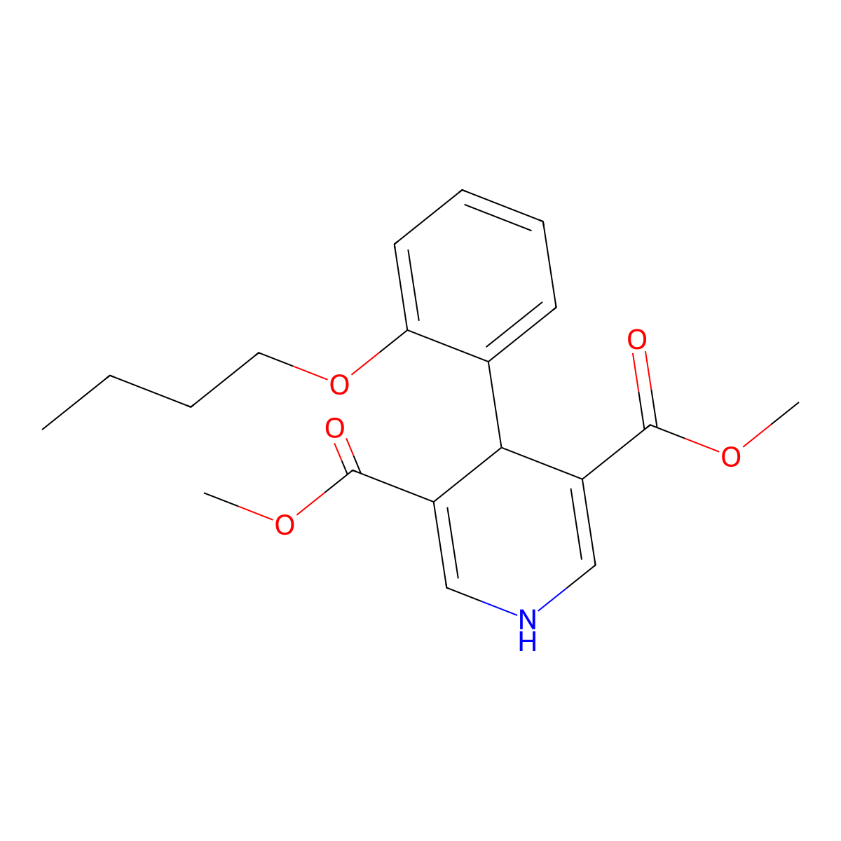 Dimethyl 4-(2-butoxyphenyl)-1,4-dihydropyridine-3,5-dicarboxylate molecular structure, CAS 347351-57-9