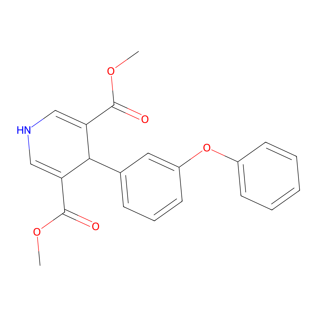 Dimethyl 4-(3-phenoxyphenyl)-1,4-dihydropyridine-3,5-dicarboxylate molecular structure, CAS 347351-64-8