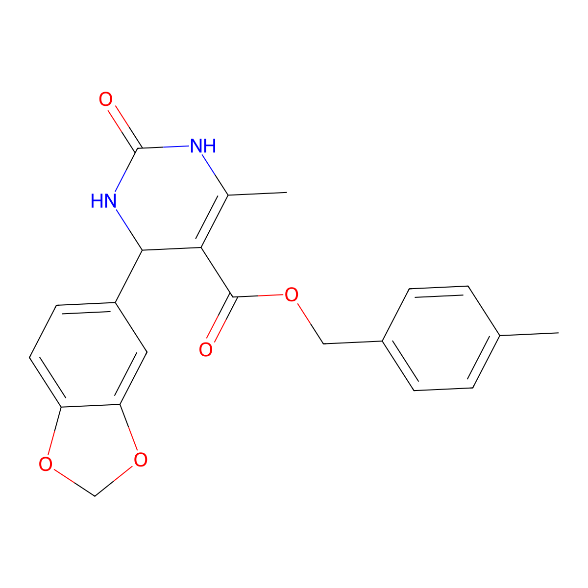 4-Methylbenzyl 4-(1,3-benzodioxol-5-yl)-6-methyl-2-oxo-1,2,3,4-tetrahydropyrimidine-5-carboxylate molecular structure, CAS 347351-78-4