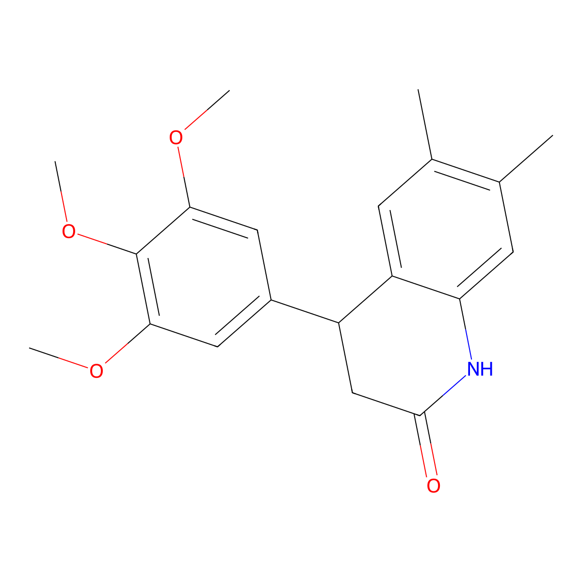 6,7-dimethyl-4-(3,4,5-trimethoxyphenyl)-3,4-dihydroquinolin-2(1H)-one molecular structure, CAS 347351-90-0