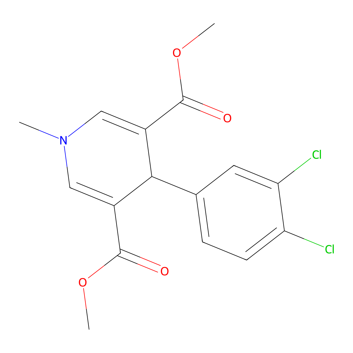 Dimethyl 4-(3,4-dichlorophenyl)-1-methyl-1,4-dihydro-3,5-pyridinedicarboxylate molecular structure, CAS 347351-94-4