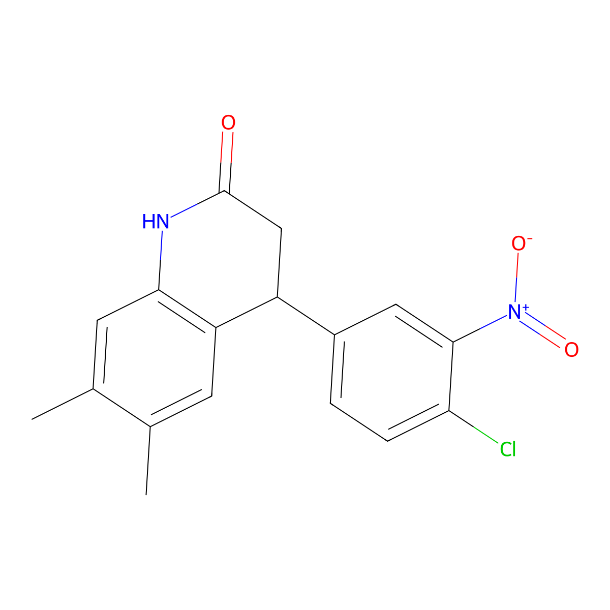 4-(4-chloro-3-nitrophenyl)-6,7-dimethyl-3,4-dihydro-1H-quinolin-2-one molecular structure, CAS 347352-04-9