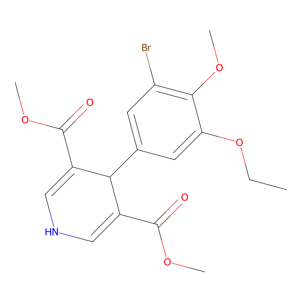 Dimethyl 4-(3-bromo-5-ethoxy-4-methoxyphenyl)-1,4-dihydropyridine-3,5-dicarboxylate molecular structure, CAS 347352-19-6