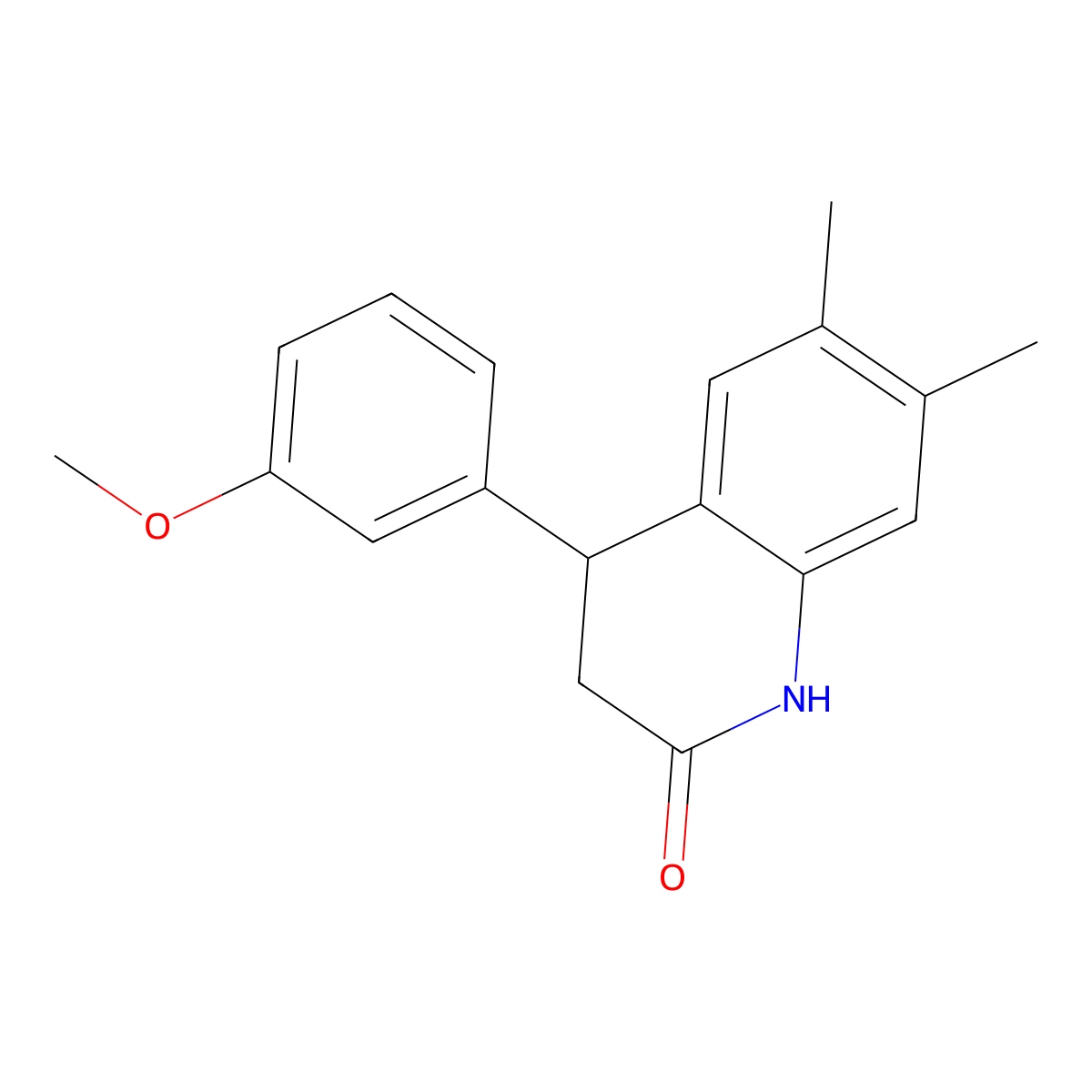 4-(3-methoxyphenyl)-6,7-dimethyl-3,4-dihydro-1H-quinolin-2-one molecular structure, CAS 347352-22-1