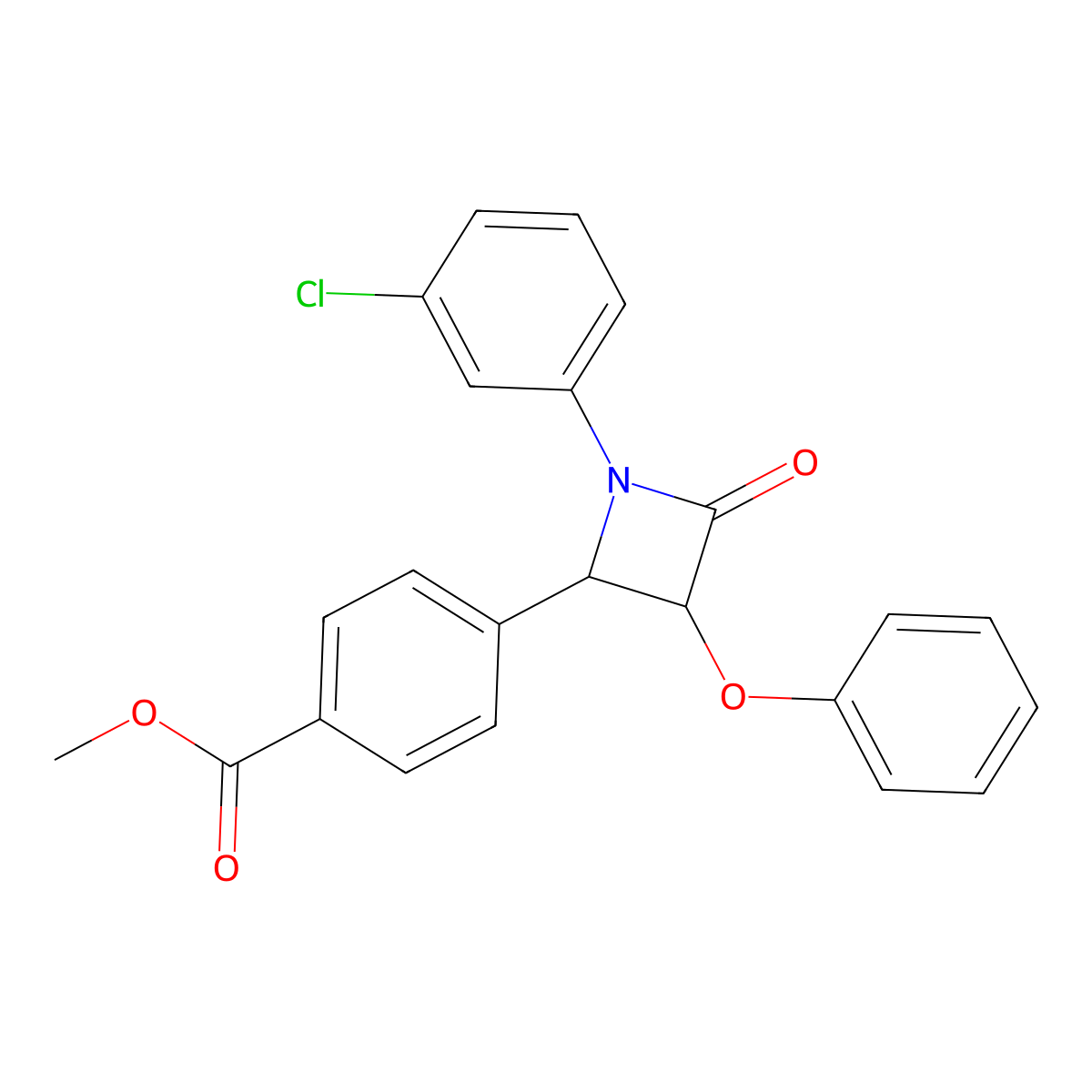 Methyl 4-[1-(3-chlorophenyl)-4-oxo-3-phenoxyazetidin-2-yl]benzoate molecular structure, CAS 347352-42-5