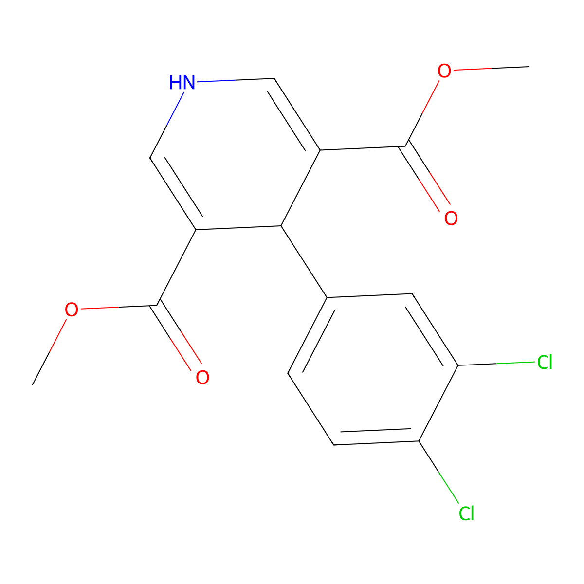 Dimethyl 4-(3,4-dichlorophenyl)-1,4-dihydropyridine-3,5-dicarboxylate molecular structure, CAS 347352-49-2