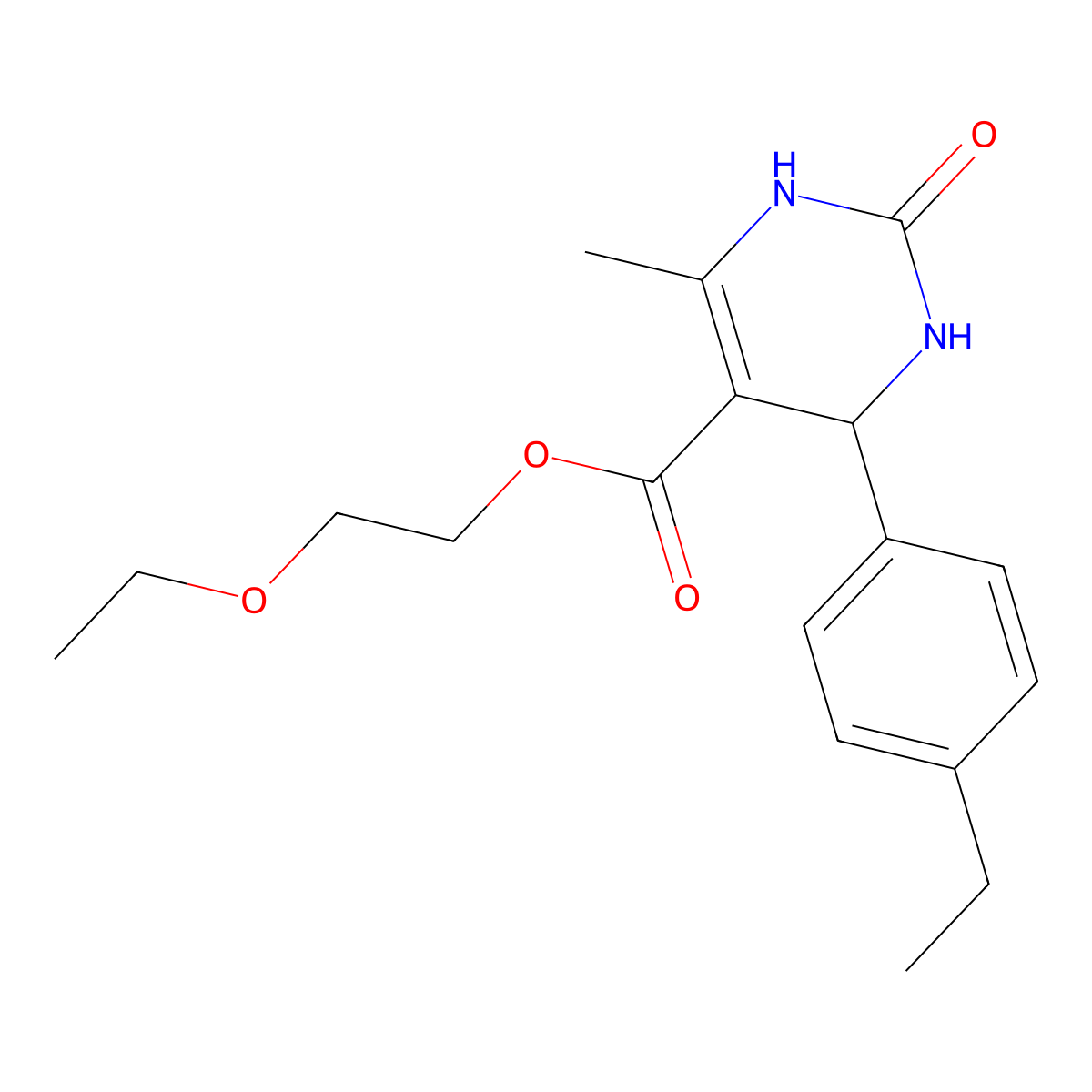 2-Ethoxyethyl 4-(4-ethylphenyl)-6-methyl-2-oxo-1,2,3,4-tetrahydropyrimidine-5-carboxylate molecular structure, CAS 347352-88-9