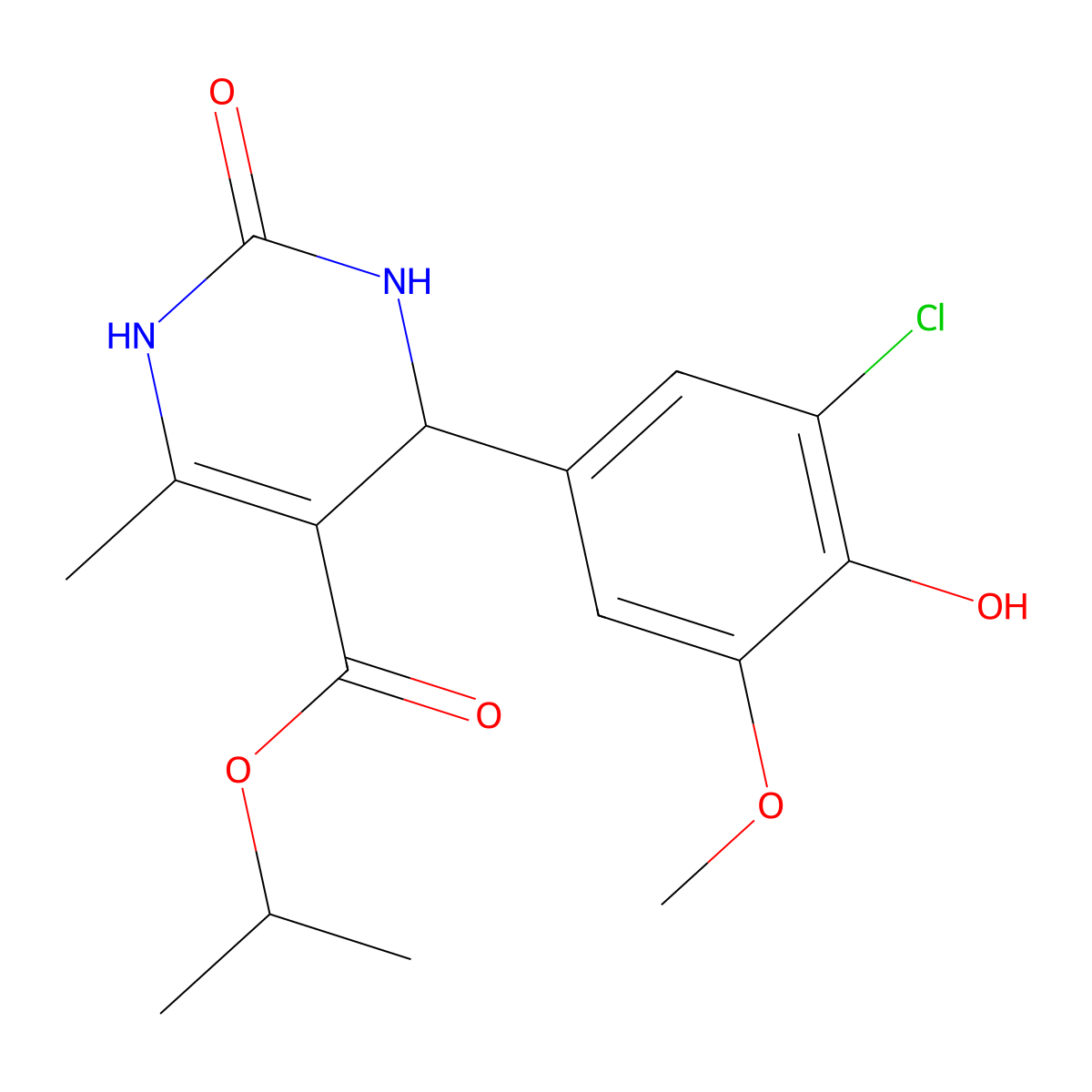 Propan-2-yl 4-(3-chloro-4-hydroxy-5-methoxyphenyl)-6-methyl-2-oxo-1,2,3,4-tetrahydropyrimidine-5-carboxylate molecular structure, CAS 347353-22-4