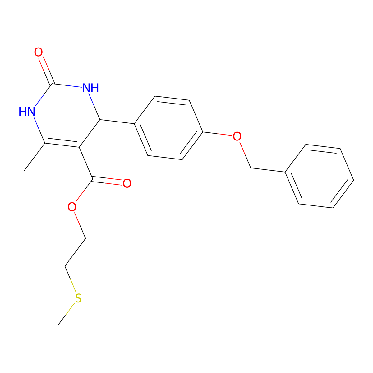 2-(Methylsulfanyl)ethyl 4-[4-(benzyloxy)phenyl]-6-methyl-2-oxo-1,2,3,4-tetrahydropyrimidine-5-carboxylate molecular structure, CAS 347353-38-2