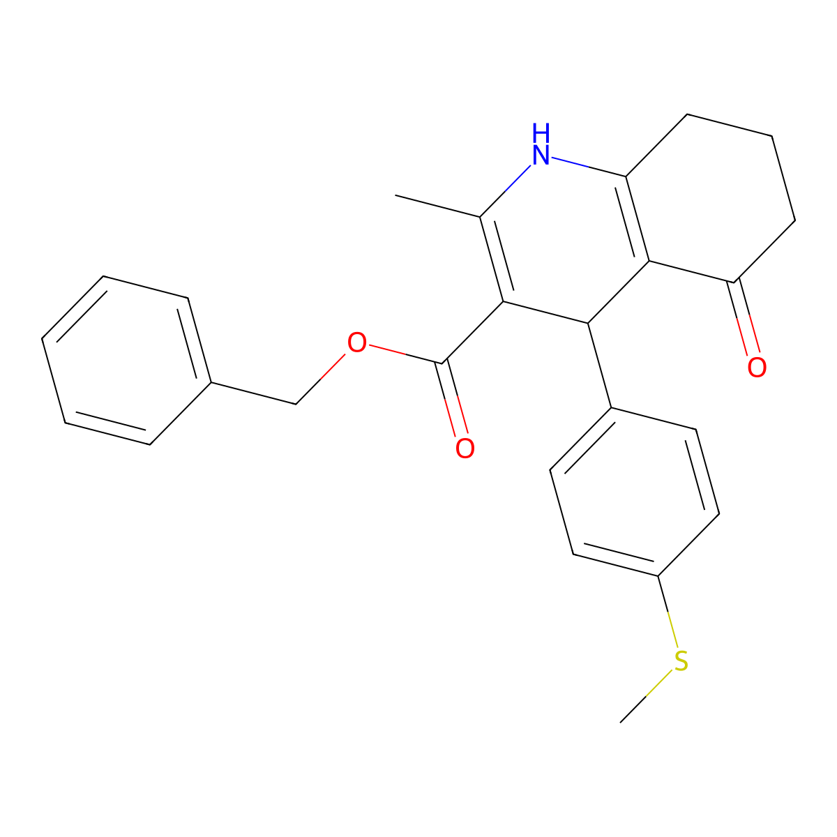 Benzyl 2-methyl-4-[4-(methylsulfanyl)phenyl]-5-oxo-1,4,5,6,7,8-hexahydroquinoline-3-carboxylate molecular structure, CAS 347353-45-1