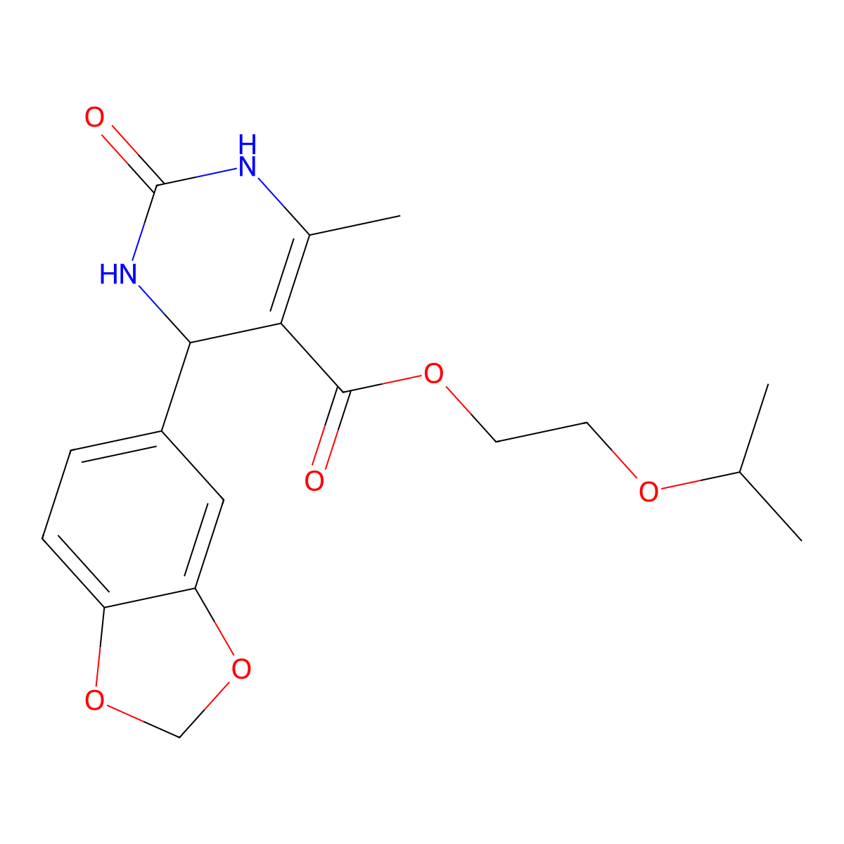 2-Isopropoxyethyl 4-(1,3-benzodioxol-5-yl)-6-methyl-2-oxo-1,2,3,4-tetrahydro-5-pyrimidinecarboxylate molecular structure, CAS 347353-54-2