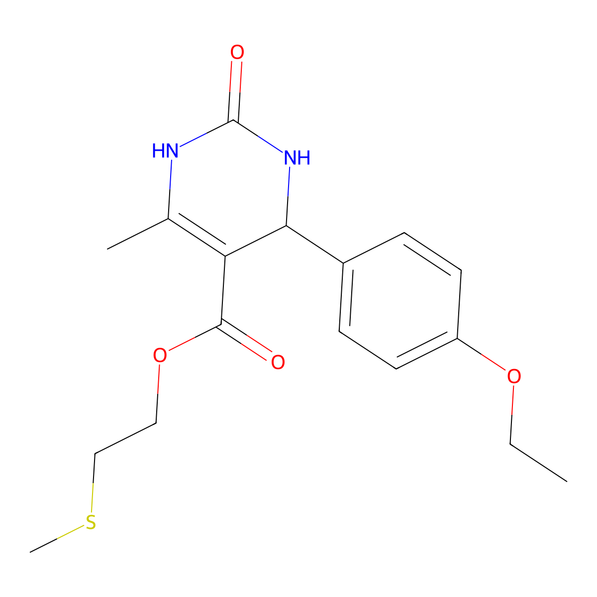 2-(Methylsulfanyl)ethyl 4-(4-ethoxyphenyl)-6-methyl-2-oxo-1,2,3,4-tetrahydropyrimidine-5-carboxylate molecular structure, CAS 347353-61-1