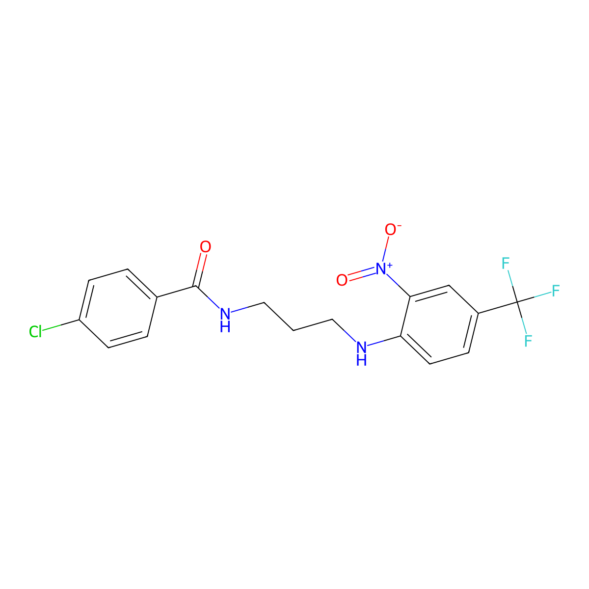 4-chloro-N-[3-[2-nitro-4-(trifluoromethyl)anilino]propyl]benzamide molecular structure, CAS 347353-73-5