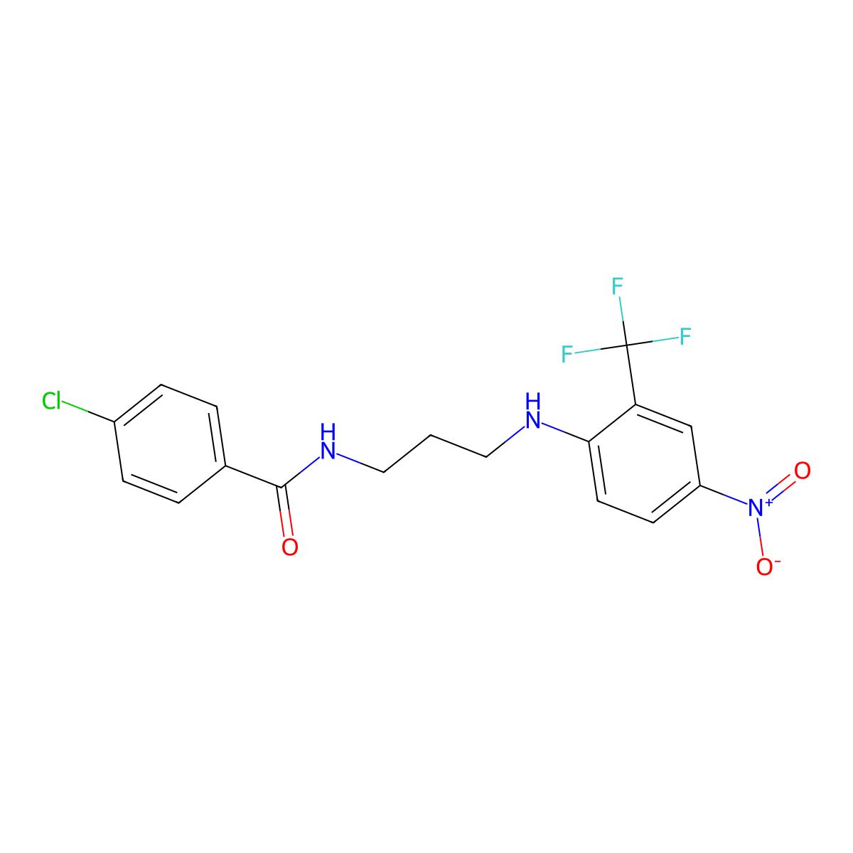 4-chloro-N-[3-[4-nitro-2-(trifluoromethyl)anilino]propyl]benzamide molecular structure, CAS 347353-74-6