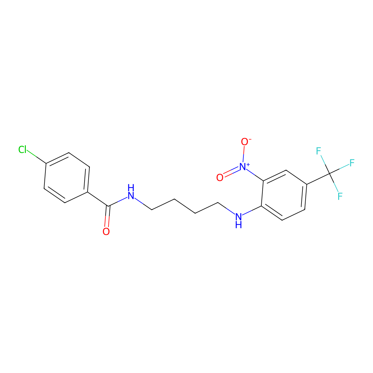 4-chloro-N-[4-[2-nitro-4-(trifluoromethyl)anilino]butyl]benzamide molecular structure, CAS 347353-75-7