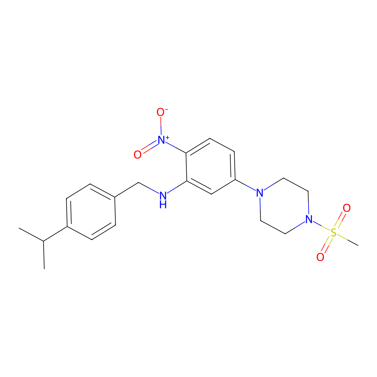 5-(4-methylsulfonylpiperazin-1-yl)-2-nitro-N-[(4-propan-2-ylphenyl)methyl]aniline molecular structure, CAS 347353-81-5