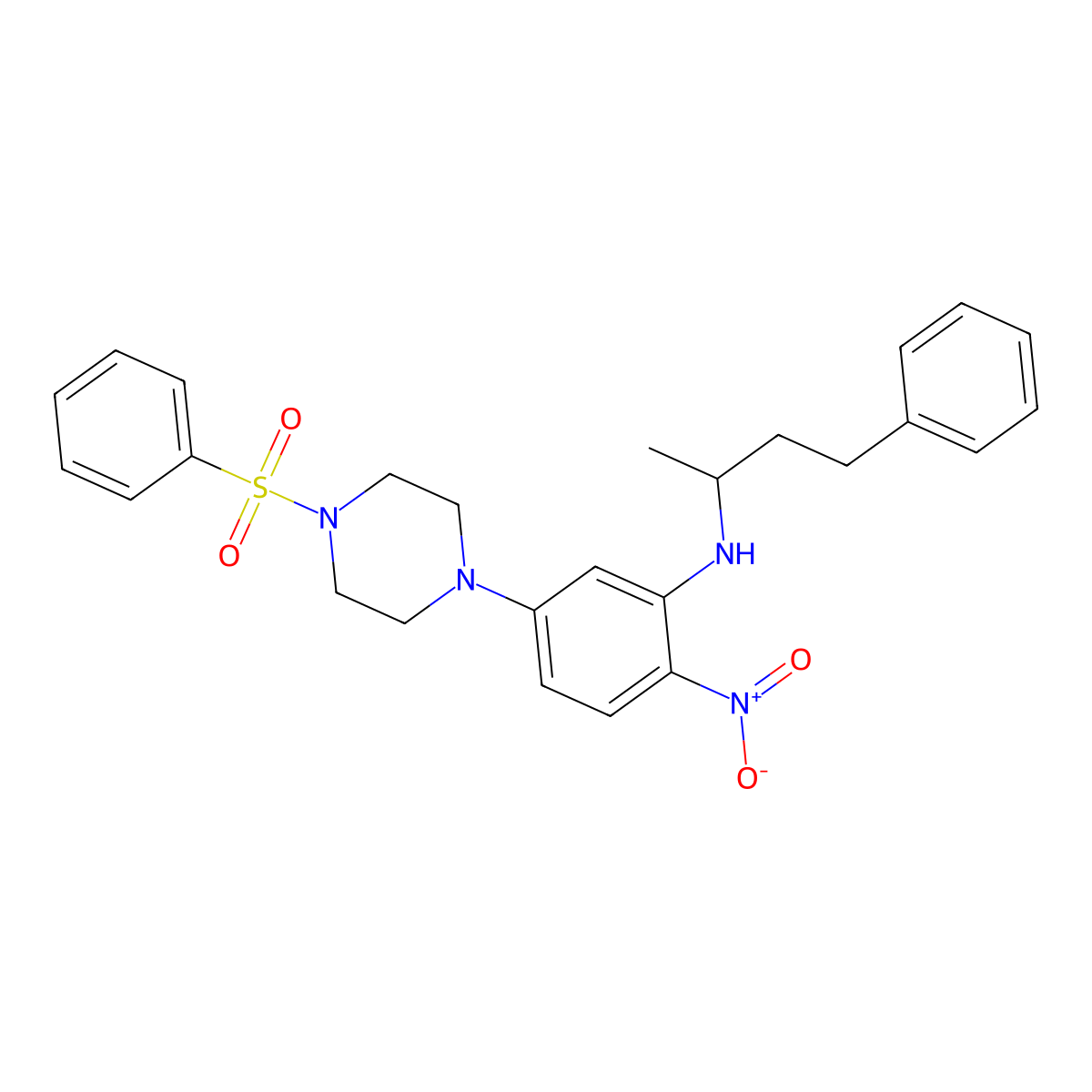 5-[4-(benzenesulfonyl)piperazin-1-yl]-2-nitro-N-(4-phenylbutan-2-yl)aniline molecular structure, CAS 347353-95-1