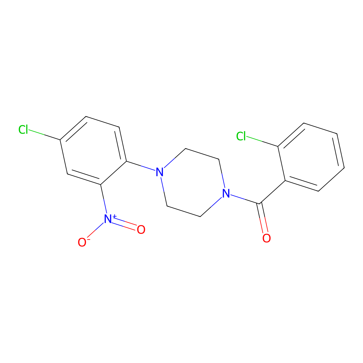 [4-(4-Chloro-2-nitrophenyl)piperazin-1-yl]-(2-chlorophenyl)methanone molecular structure, CAS 347354-09-0