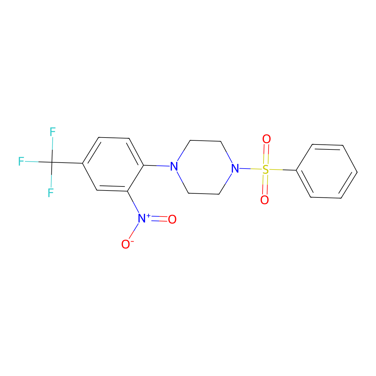 1-(Benzenesulfonyl)-4-[2-nitro-4-(trifluoromethyl)phenyl]piperazine molecular structure, CAS 347354-23-8