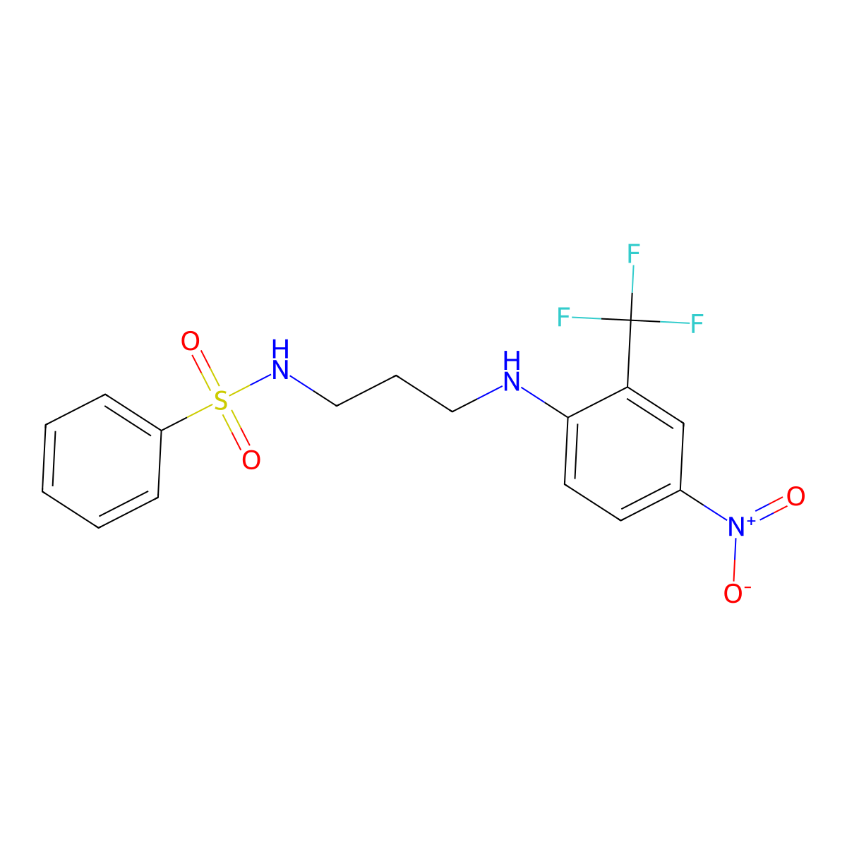 N-[3-[4-nitro-2-(trifluoromethyl)anilino]propyl]benzenesulfonamide molecular structure, CAS 347354-26-1