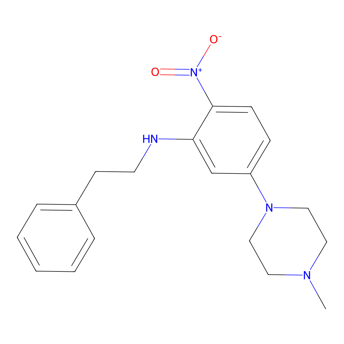 5-(4-methylpiperazin-1-yl)-2-nitro-N-(2-phenylethyl)aniline molecular structure, CAS 347354-28-3