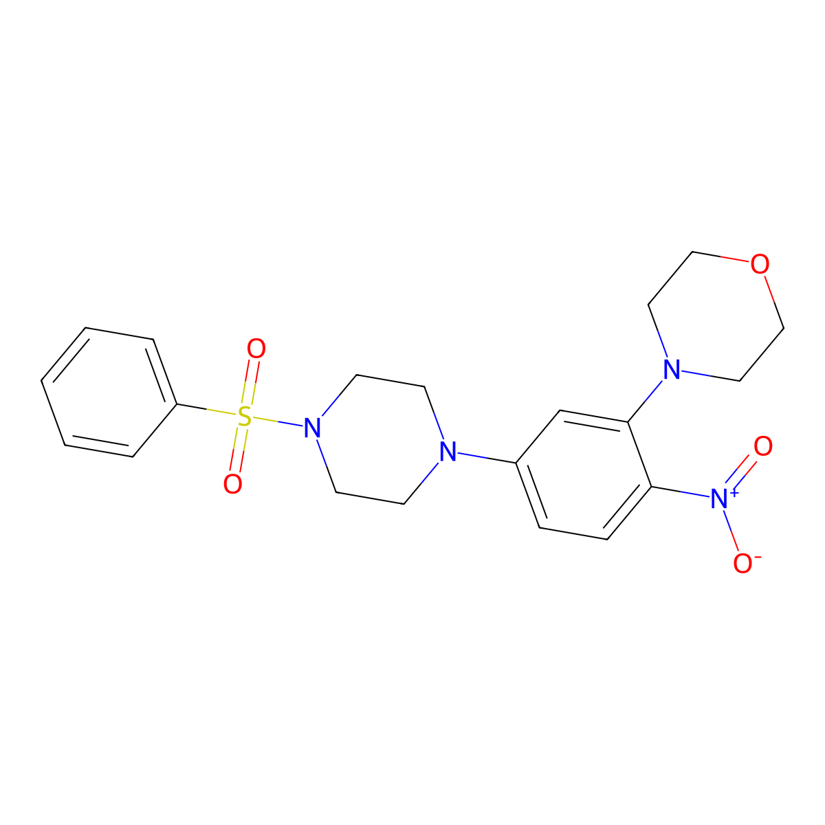 4-(3-Morpholin-4-yl-4-nitrophenyl)-1-(phenylsulfonyl)piperazine molecular structure, CAS 347354-34-1