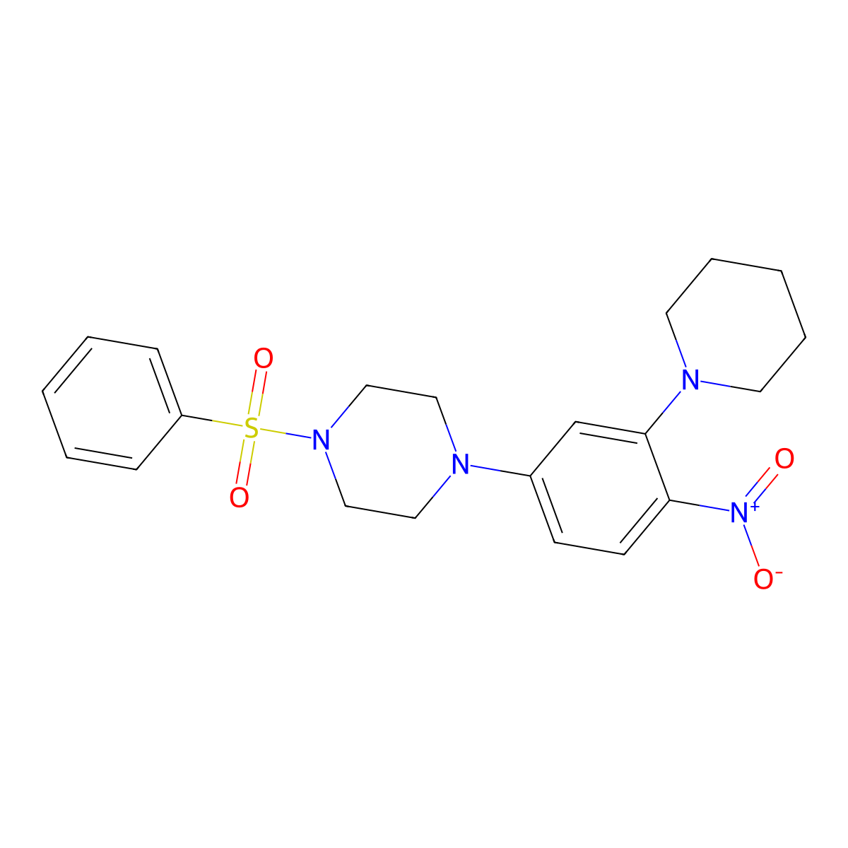 1-(Benzenesulfonyl)-4-(4-nitro-3-piperidin-1-ylphenyl)piperazine molecular structure, CAS 347354-44-3