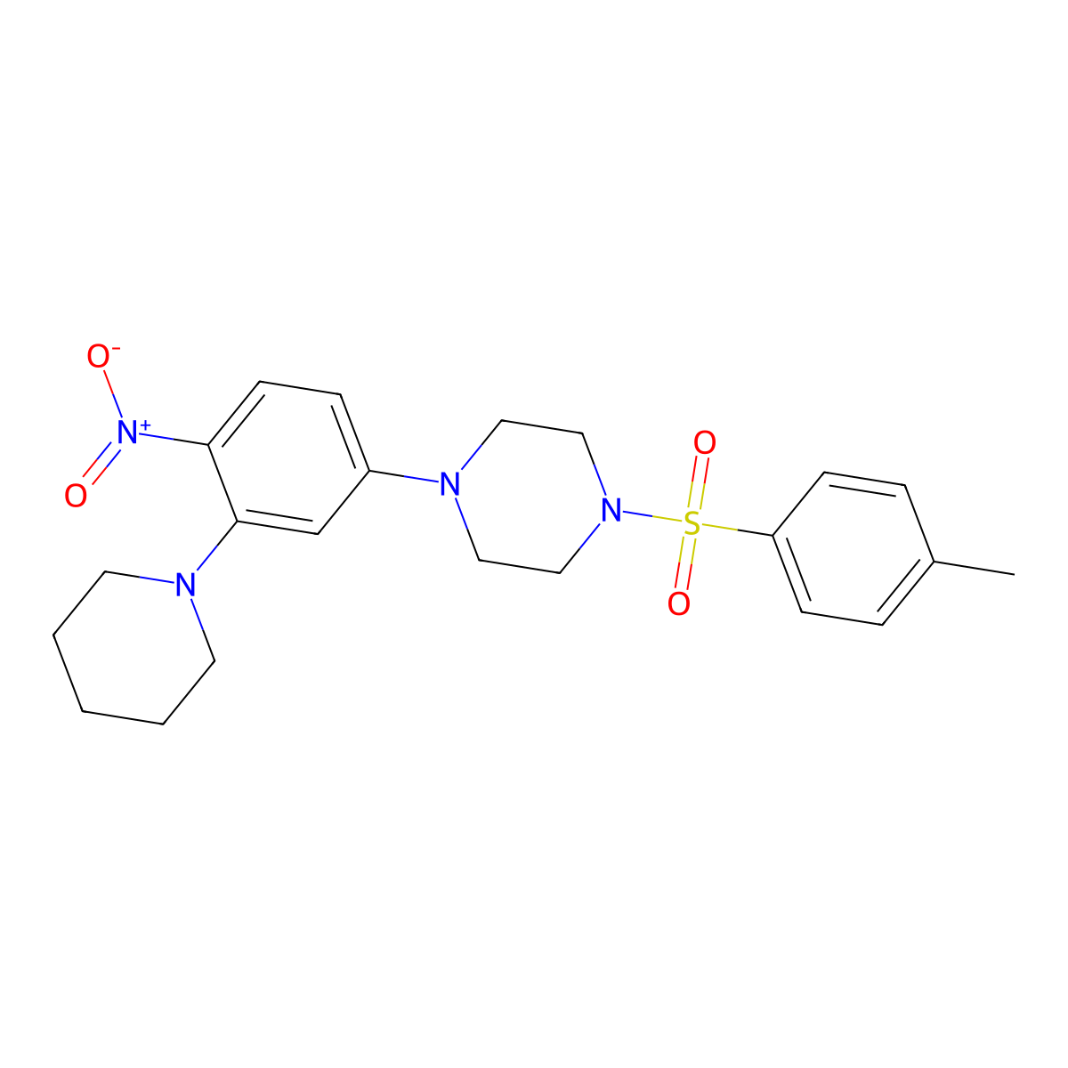 1-(4-Methylphenyl)sulfonyl-4-(4-nitro-3-piperidin-1-ylphenyl)piperazine molecular structure, CAS 347354-52-3