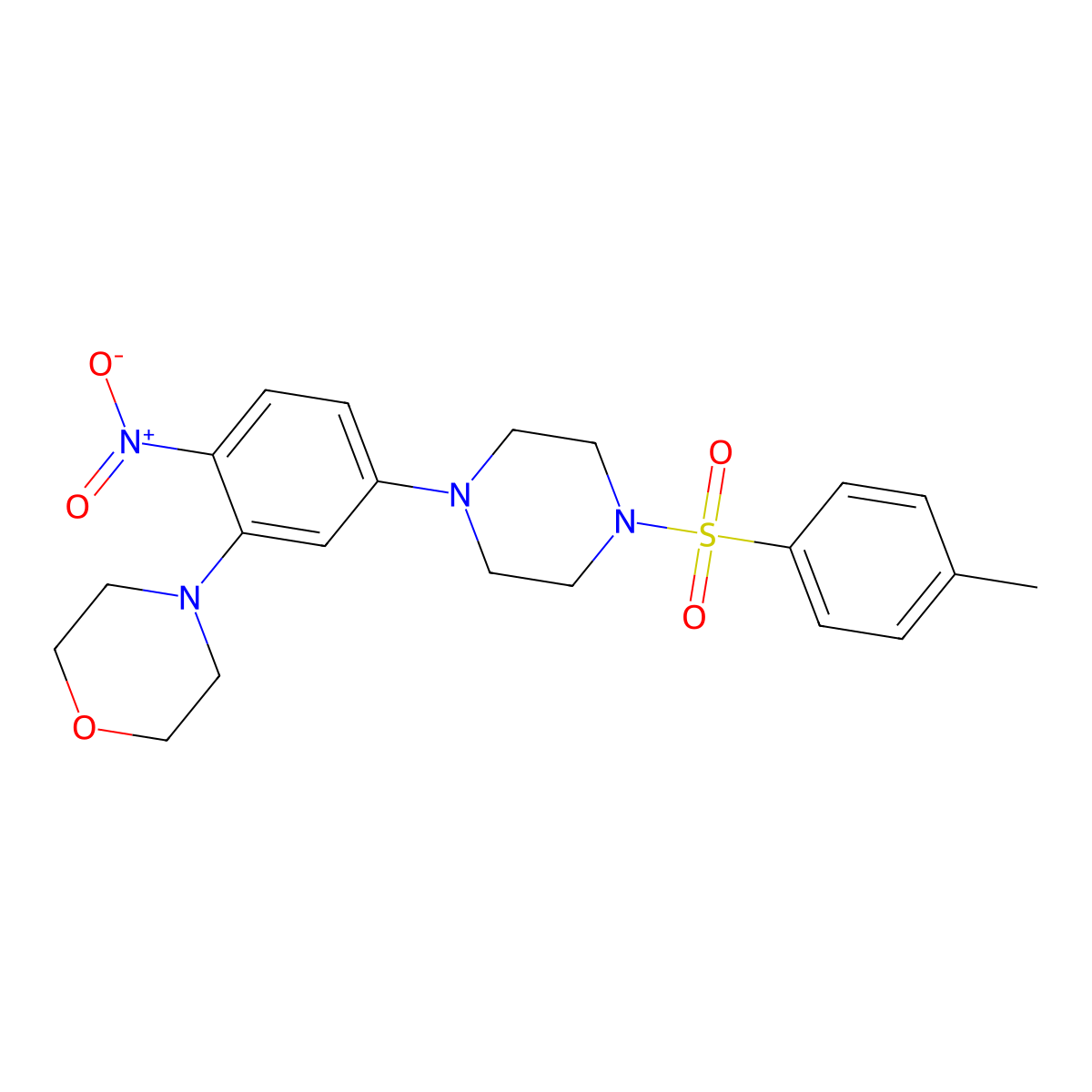 4-[5-[4-(4-Methylphenyl)sulfonylpiperazin-1-yl]-2-nitrophenyl]morpholine molecular structure, CAS 347354-53-4