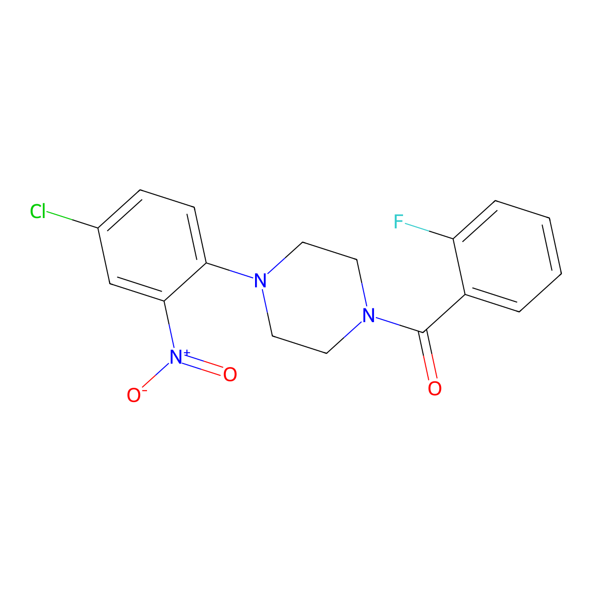 [4-(4-Chloro-2-nitrophenyl)piperazin-1-yl]-(2-fluorophenyl)methanone molecular structure, CAS 347354-61-4