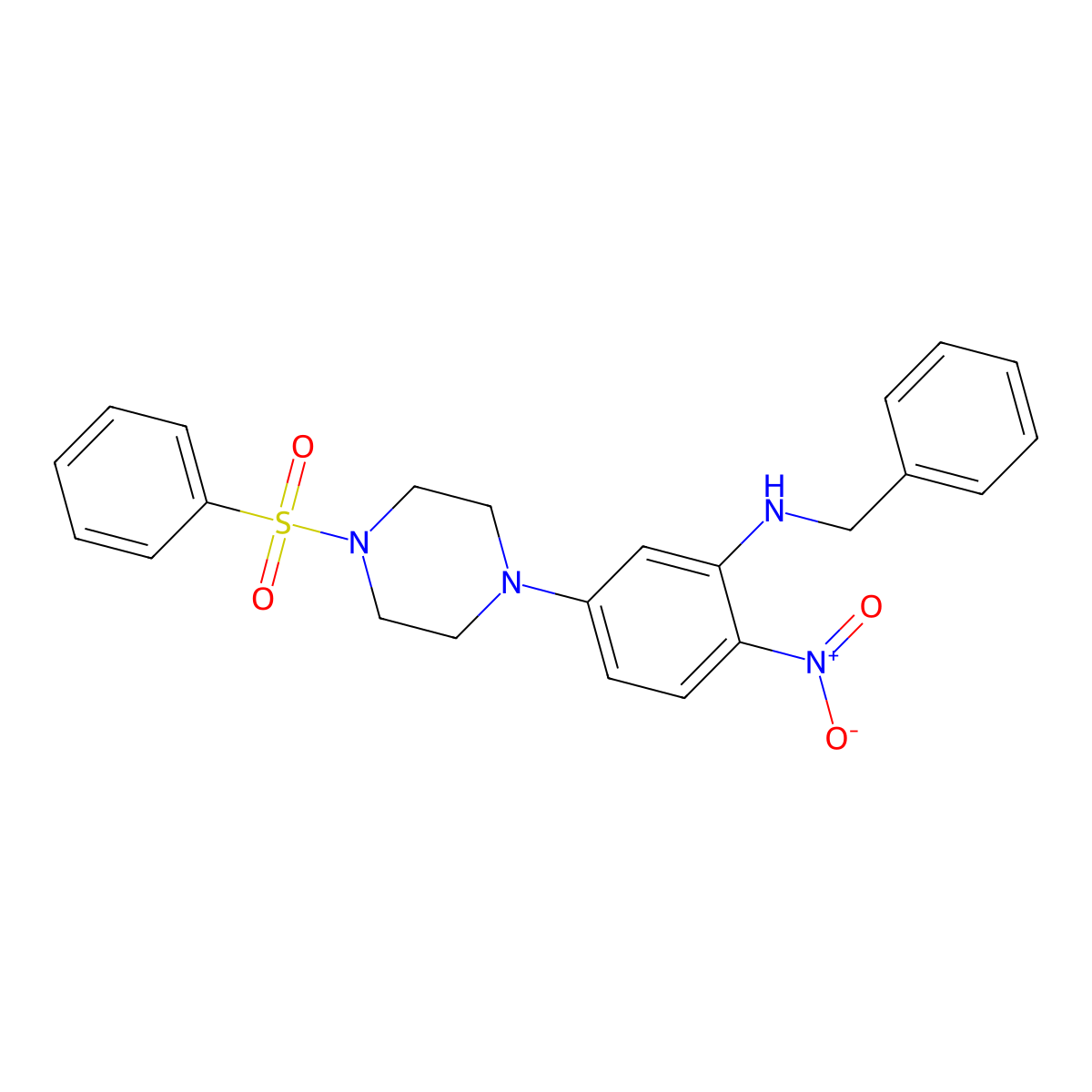 5-[4-(benzenesulfonyl)piperazin-1-yl]-N-benzyl-2-nitroaniline molecular structure, CAS 347354-78-3