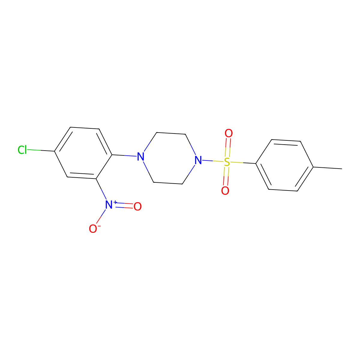 1-(4-Chloro-2-nitrophenyl)-4-(4-methylphenyl)sulfonylpiperazine molecular structure, CAS 347354-95-4