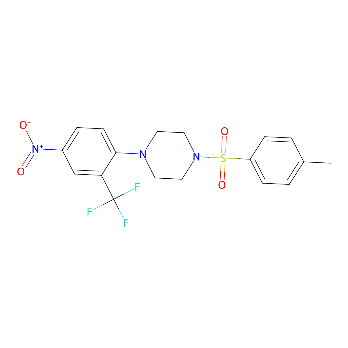 1-(4-Methylphenyl)sulfonyl-4-[4-nitro-2-(trifluoromethyl)phenyl]piperazine molecular structure, CAS 347354-96-5